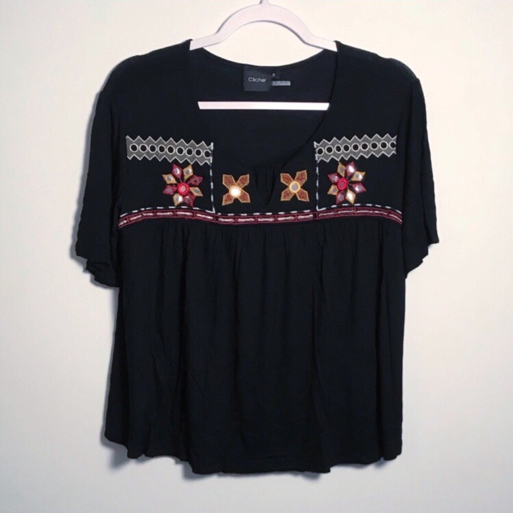 💫3/$12 Mirror peasant top size S